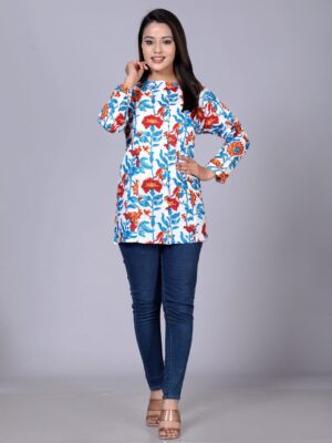 Women Classic Floral Semi Sheer Printed Casual Shirt