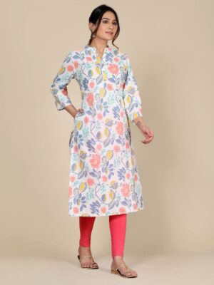 Floral Printed Cotton Kurta