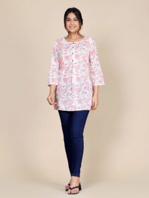 Floral Printed Pure Cotton Kurti