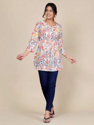 Floral Printed Pure Cotton Kurti