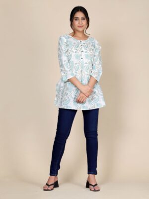 Floral Printed Pure Cotton Kurti